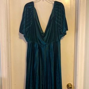 Green velvet ASOS dress